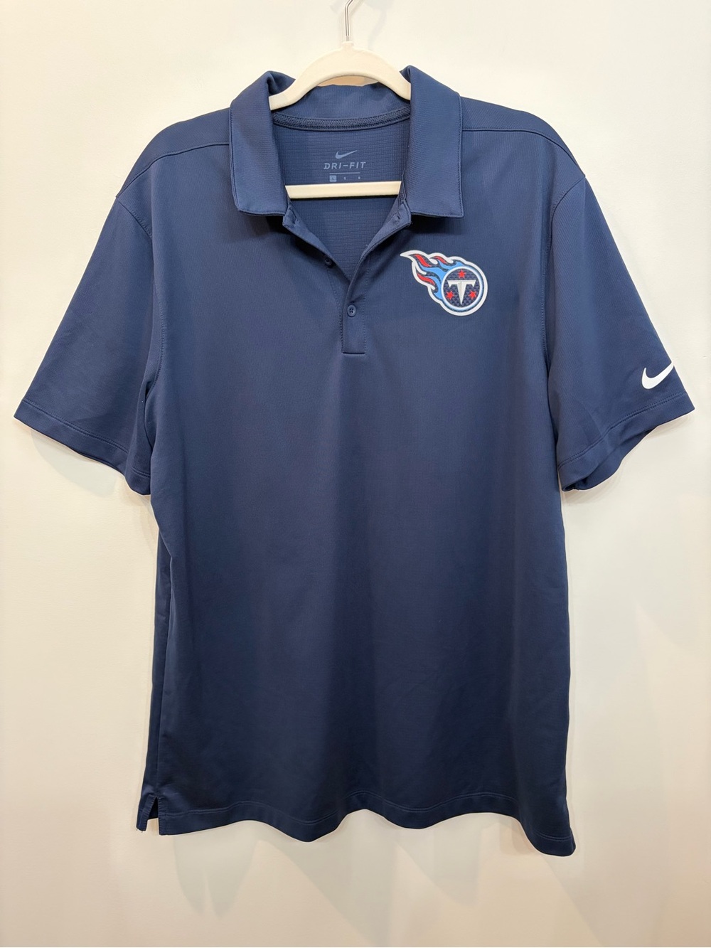 Tennessee Titans Nike Dri-Fit Polo Shirt Mens Size L Navy